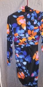 Floral zip longsleeve marciano dress